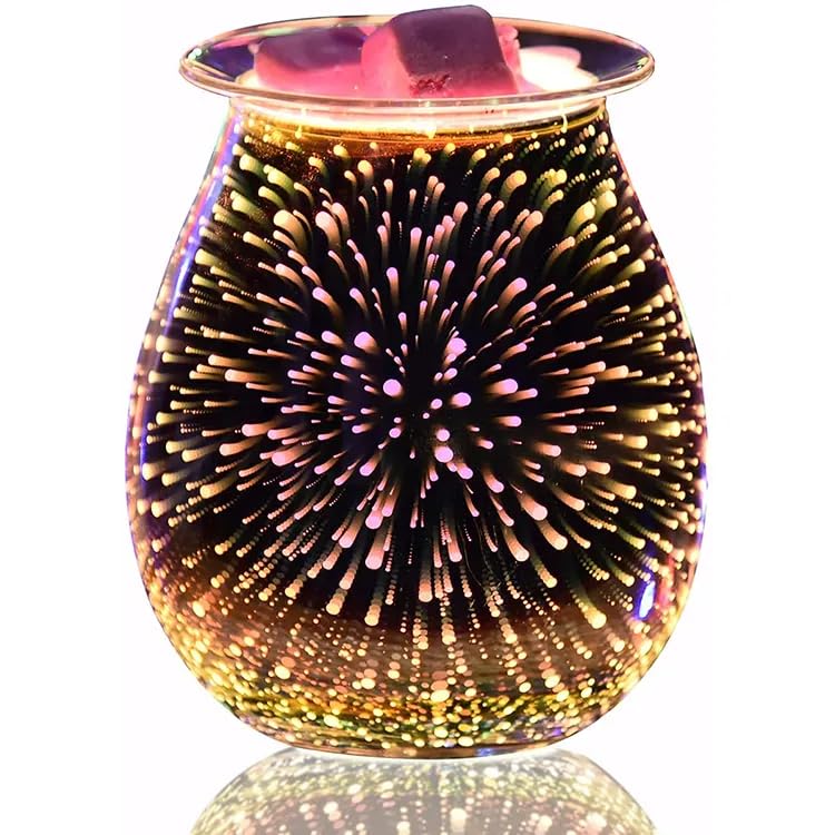 Dicimi 3D Candle Candle Warmer  Electric Oil Burner  Fragrance Warmer for Home Office Bedroom Living Room Present and Decorations (3D Fireworks) - Image 1